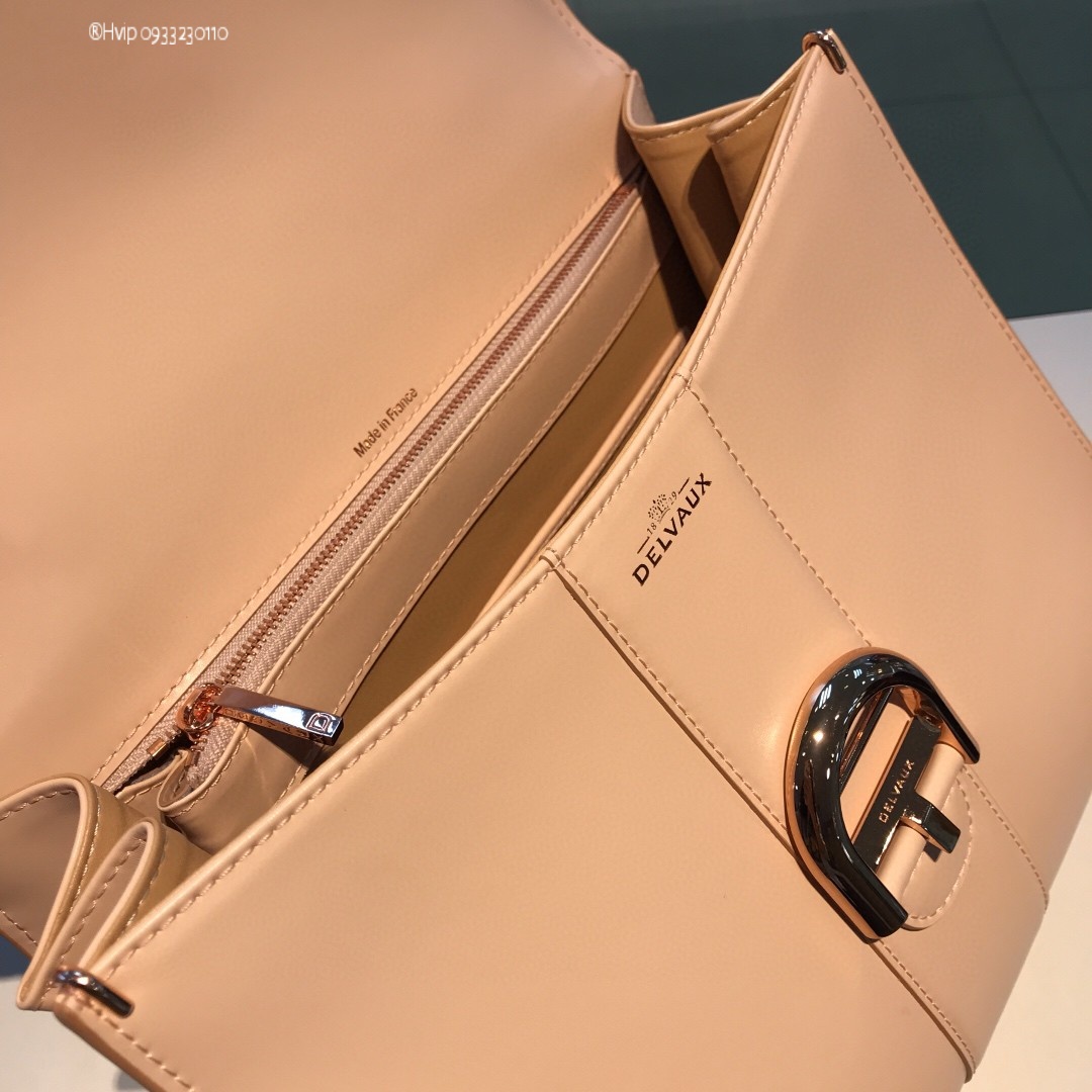 Delvaux Brillant MM in Box Calf Rose