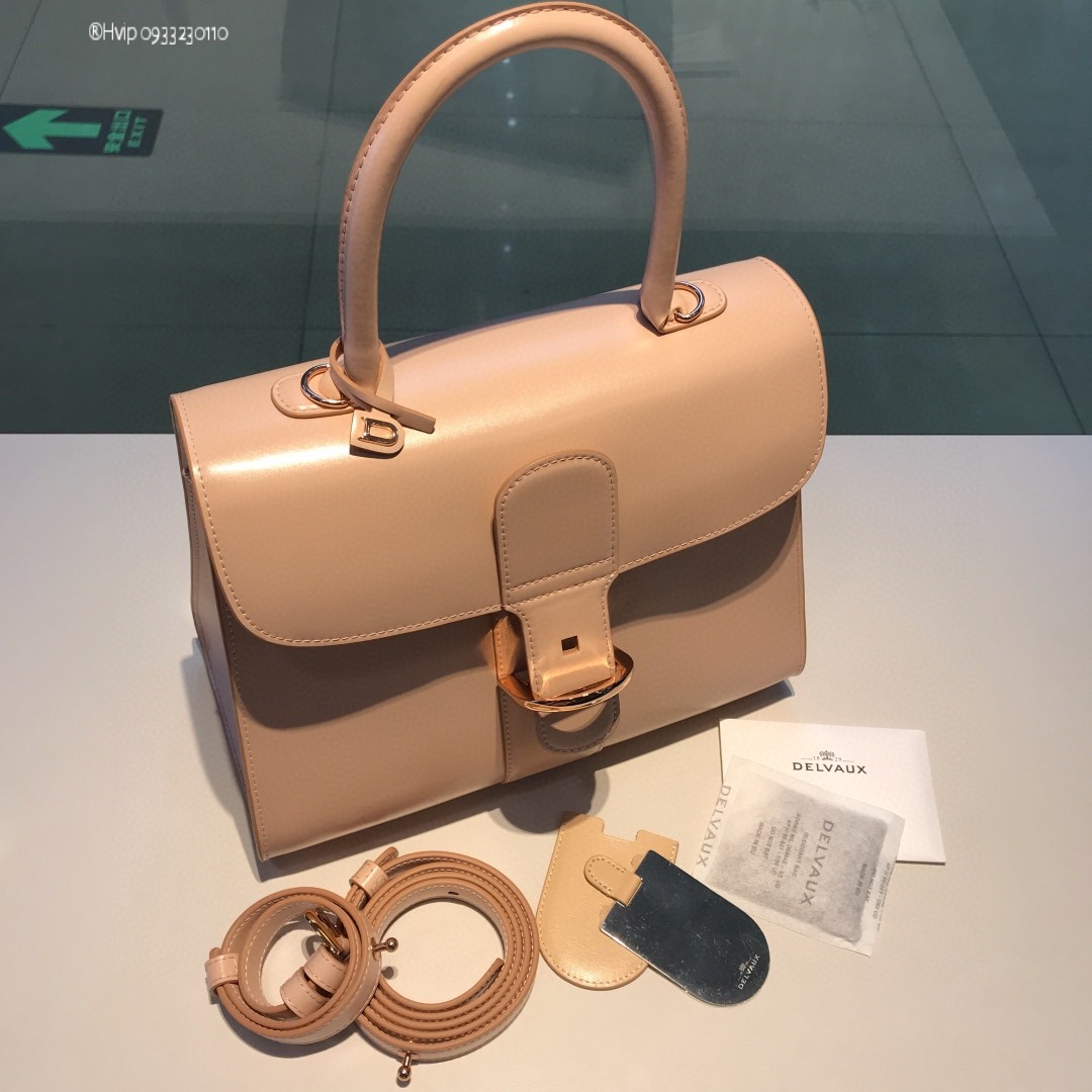 Delvaux Brillant MM in Box Calf Rose