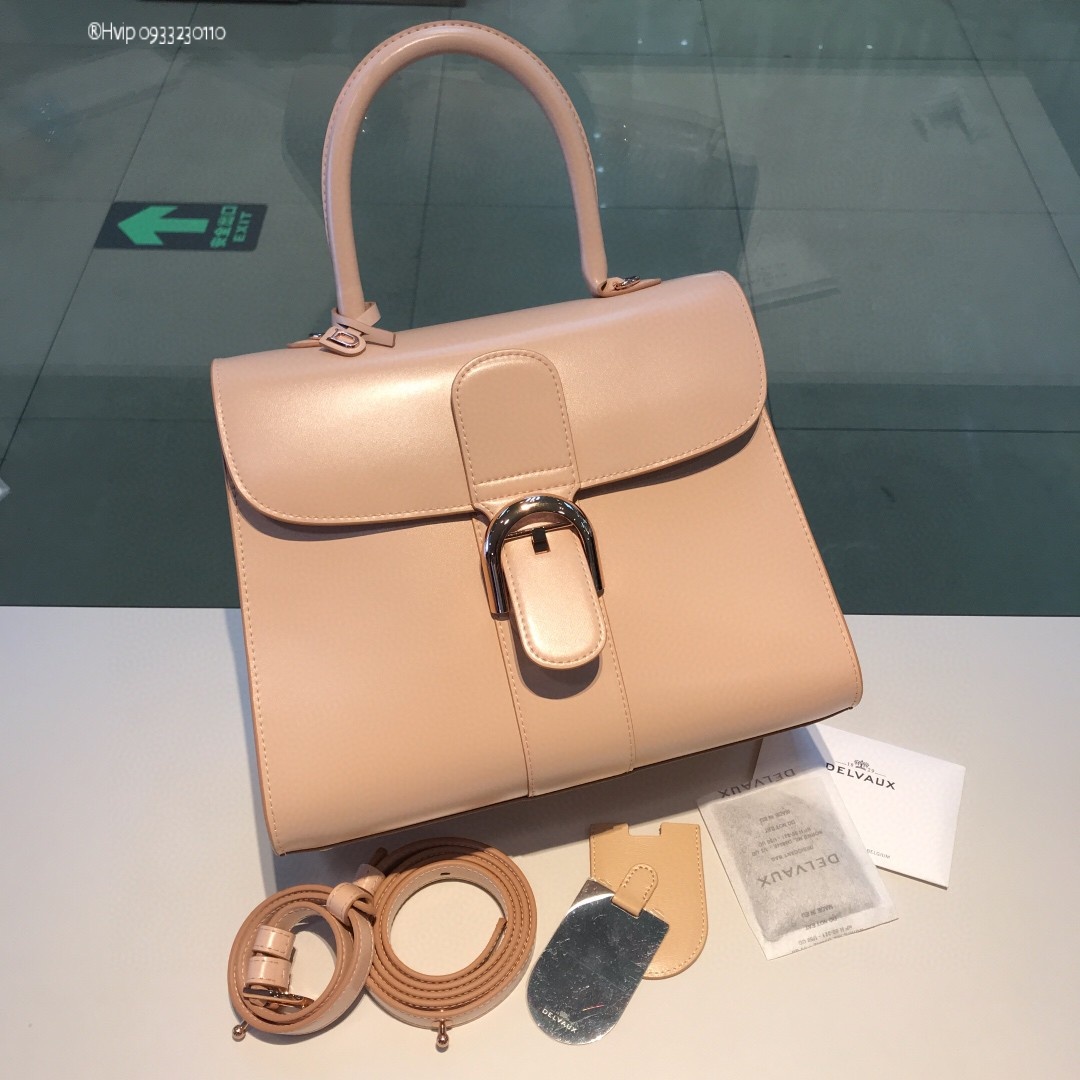 Delvaux Brillant MM in Box Calf Rose