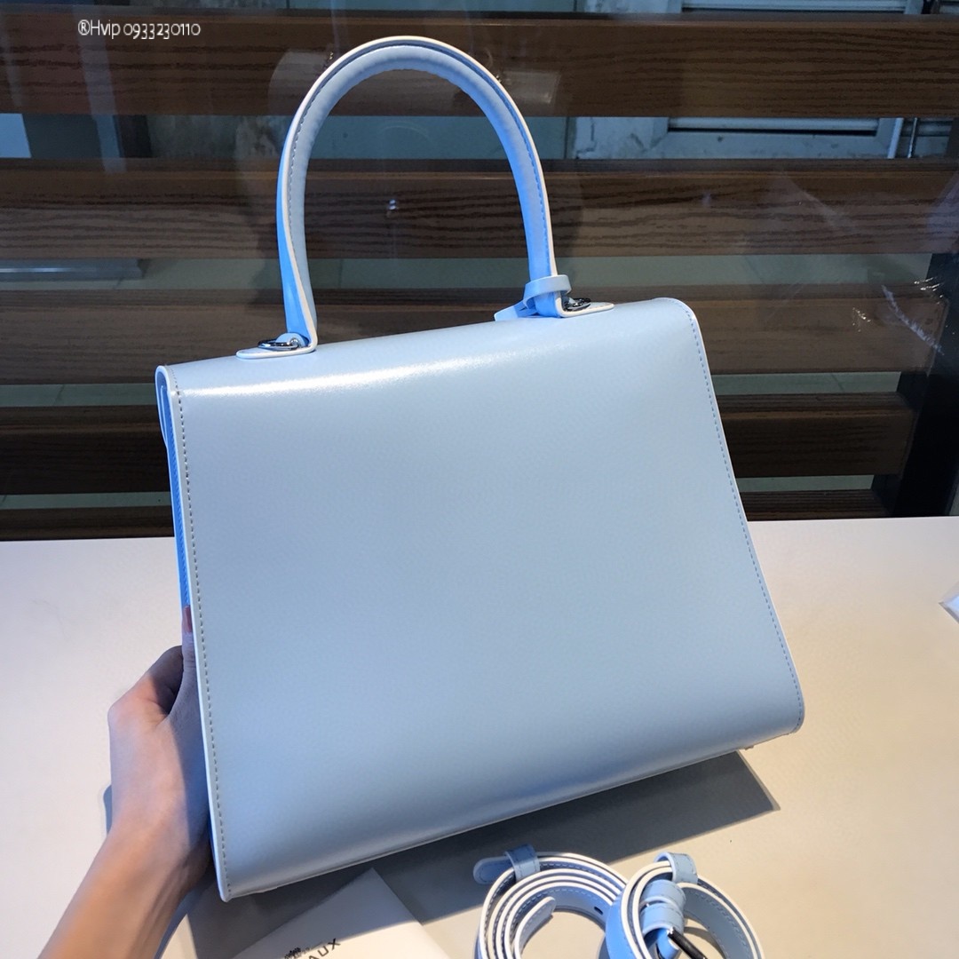 Delvaux Brillant MM in Box Calf Azure