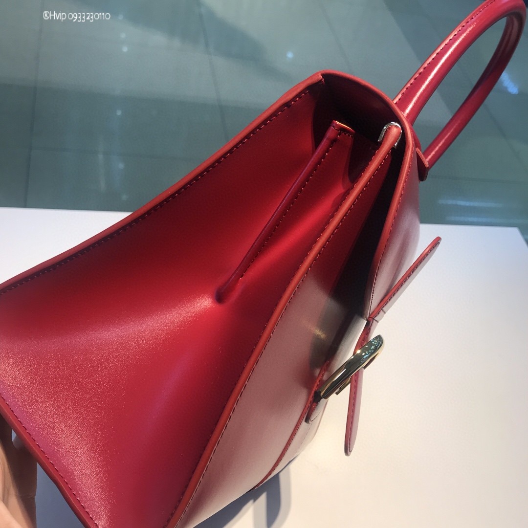 Delvaux Brillant MM in Box Calf Burgundy