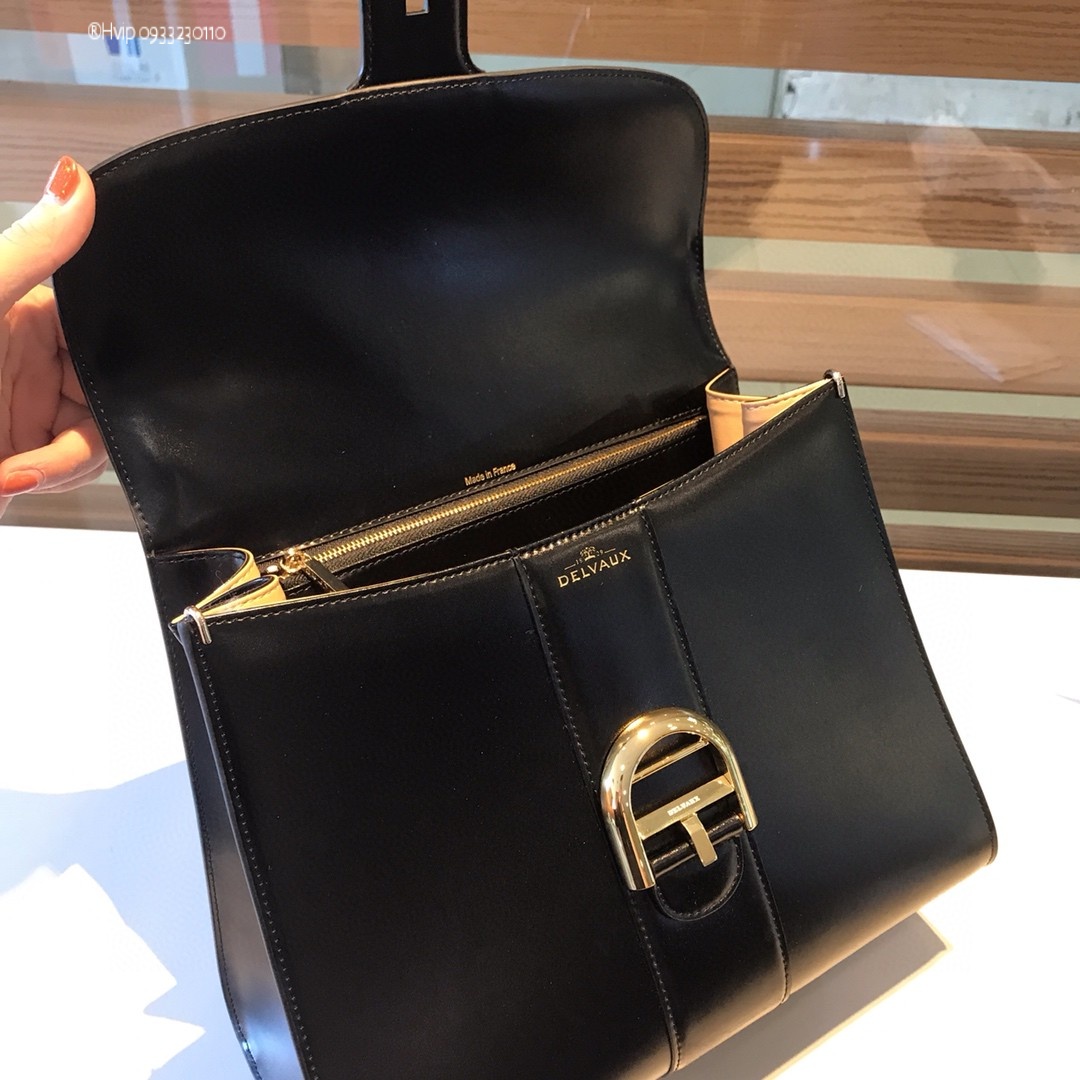 Delvaux Brillant MM in Box Calf Black