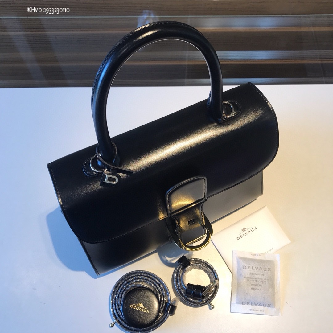 Delvaux Brillant MM in Box Calf Black