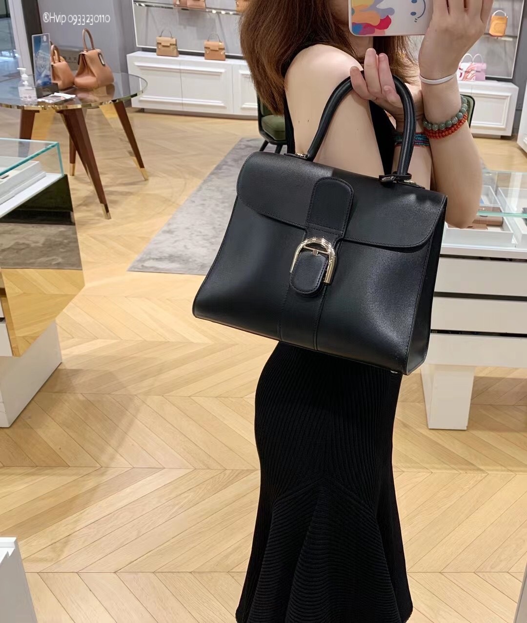 Delvaux Brillant MM in Box Calf Black