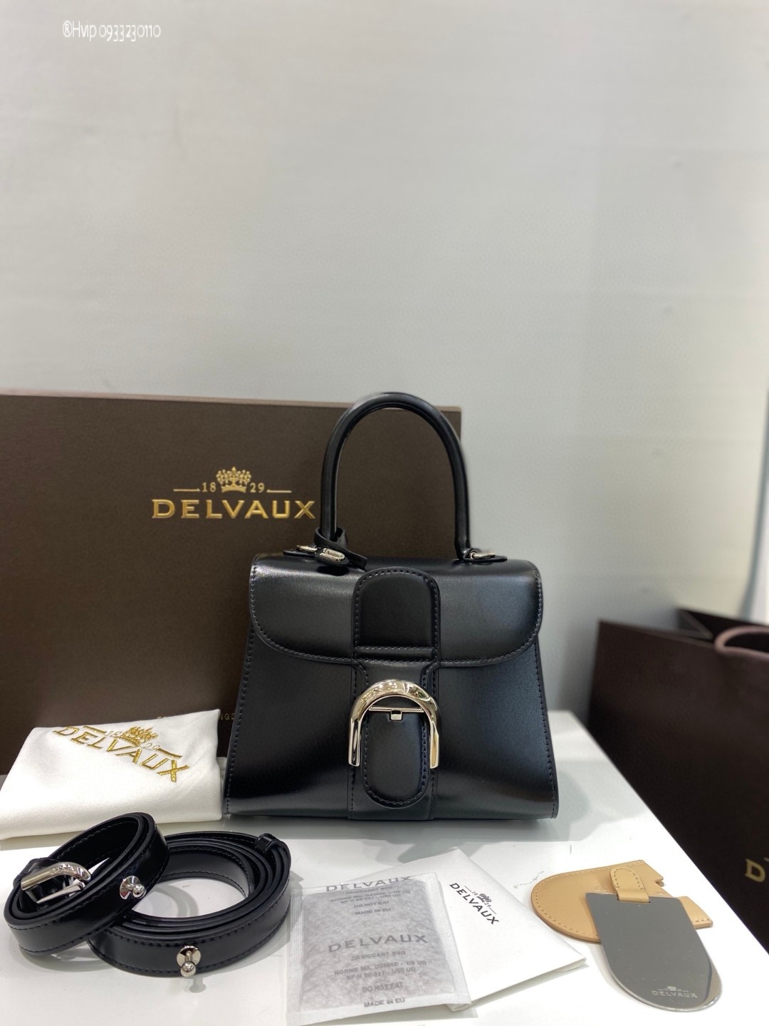 Delvaux Brillan mini in Box Calf black PHW