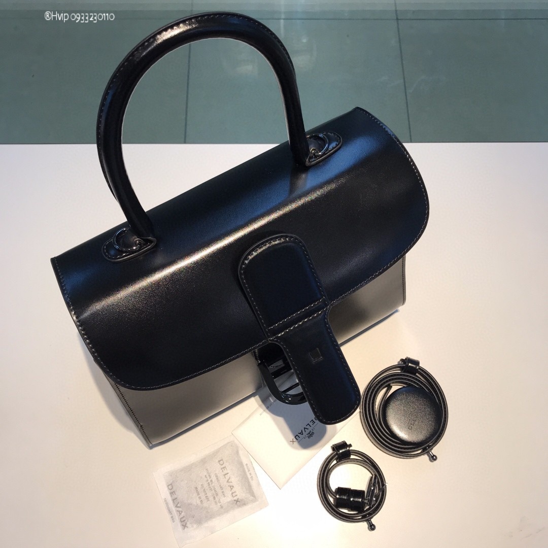 Delvaux Brillant MM in Box Calf So Black