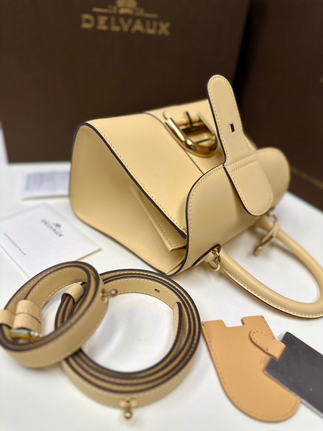Delvaux Brillan mini in Box Calf yellow