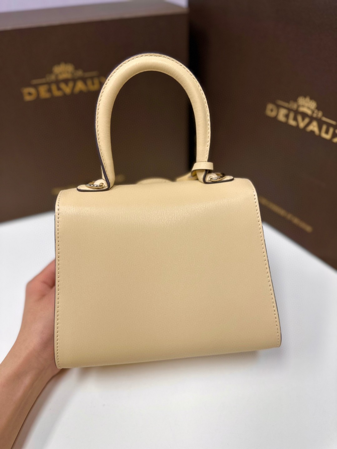 Delvaux Brillan mini in Box Calf yellow