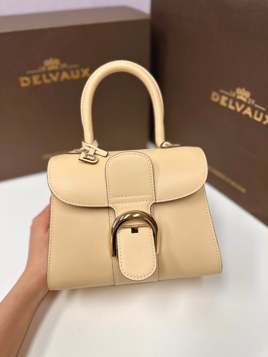 Delvaux Brillan mini in Box Calf yellow