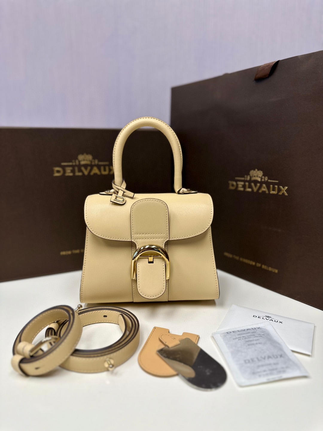 Delvaux Brillan mini in Box Calf yellow