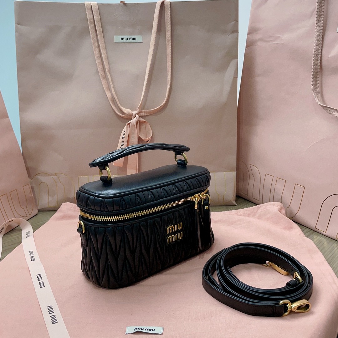 Miu Miu Matelassé nappa leather shoulder bag black 5BH226_N88_F0002_V_OOO M1
