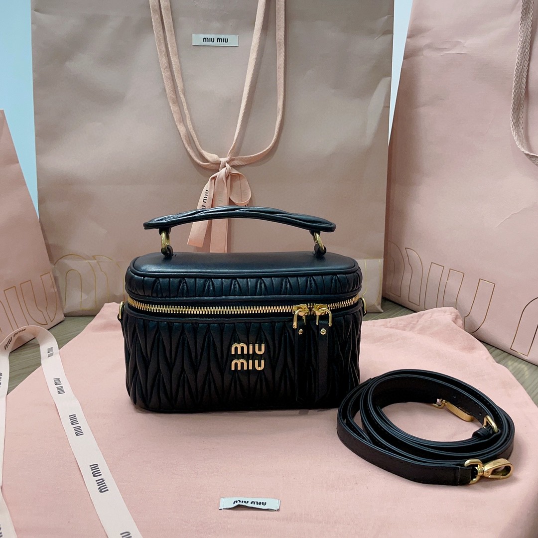 Miu Miu Matelassé nappa leather shoulder bag black 5BH226_N88_F0002_V_OOO M1