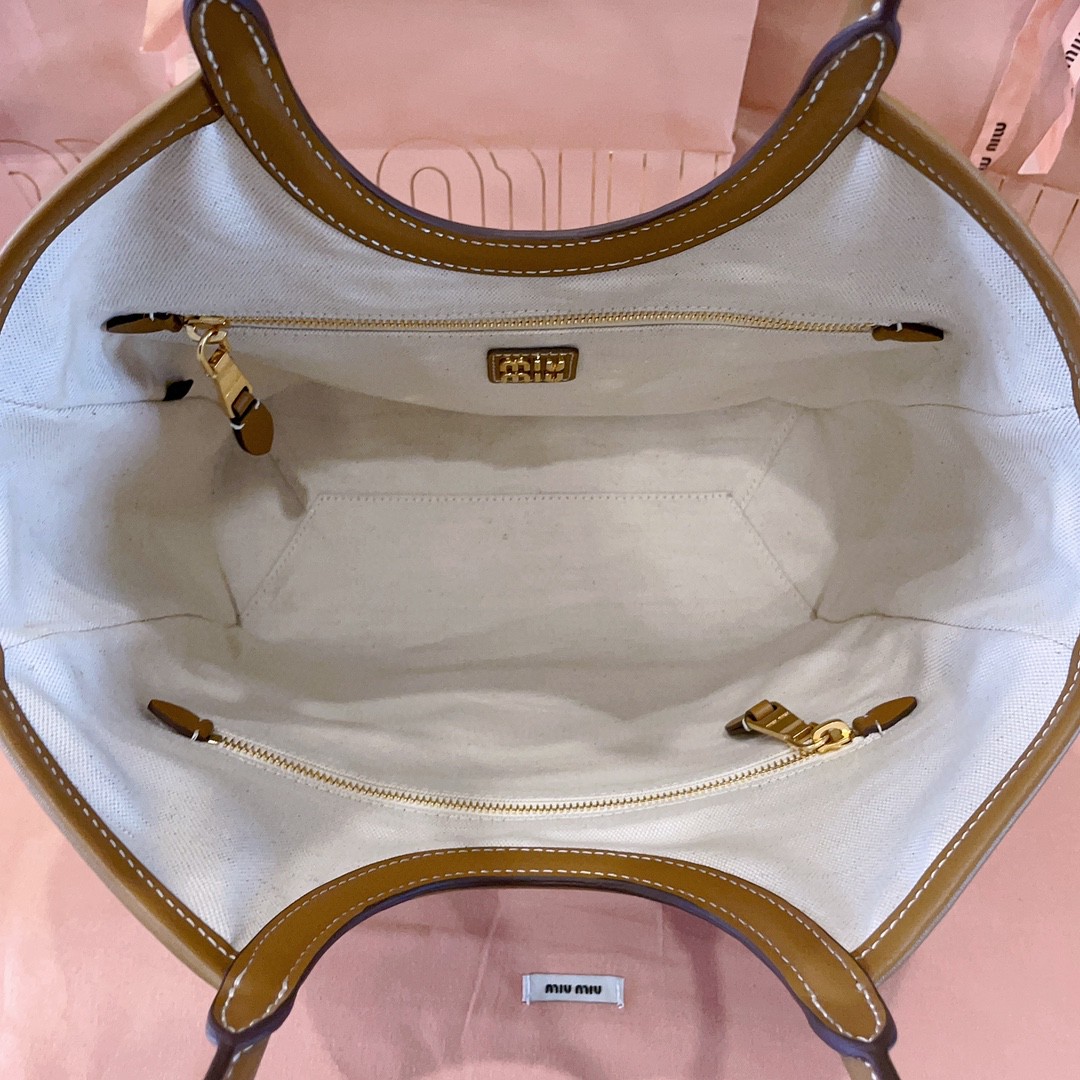 Miu Miu 5BA284_2DDJ_F098L_V_OOO Caramel IVY leather bag M1