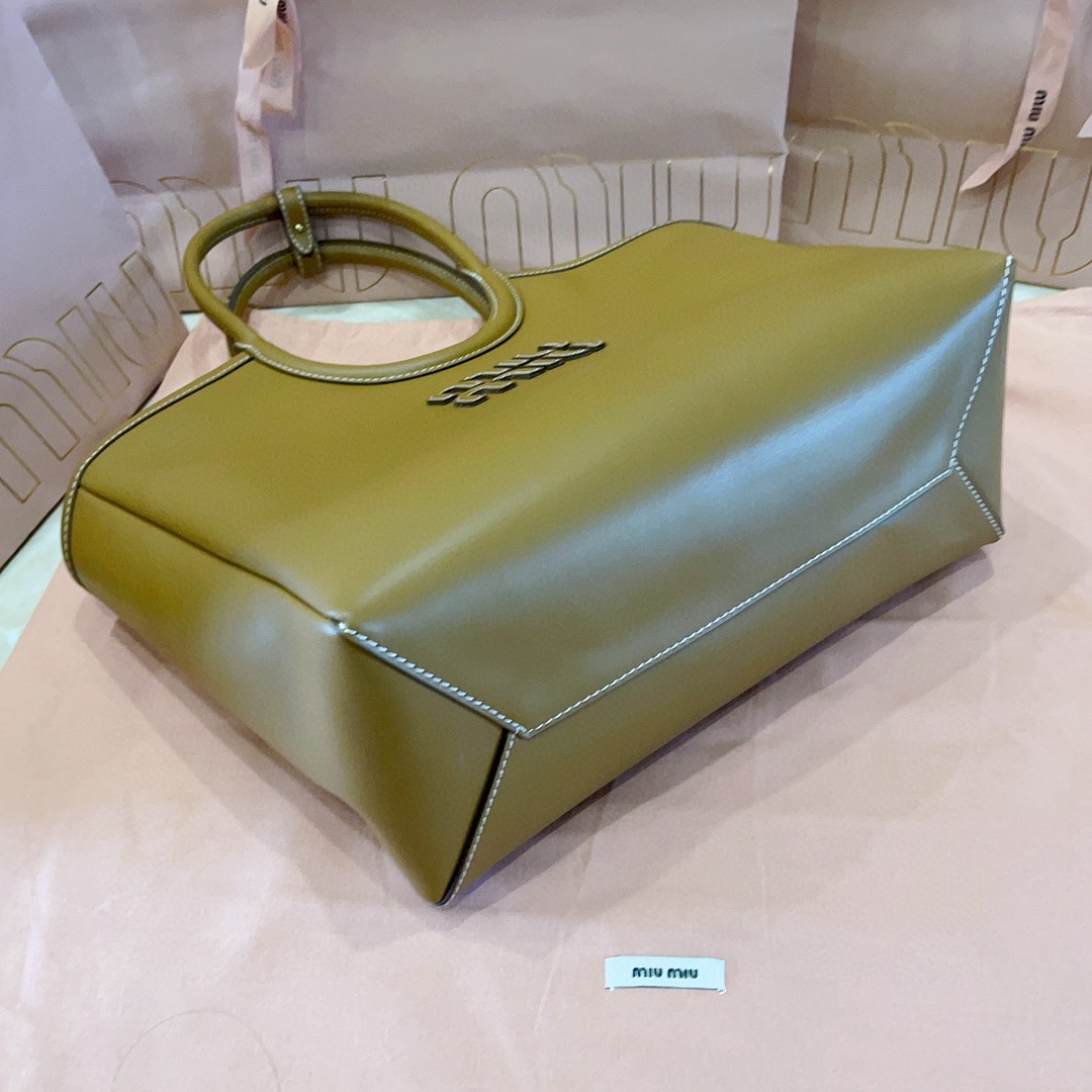 Miu Miu 5BA284_2DDJ_F098L_V_OOO Caramel IVY leather bag M1