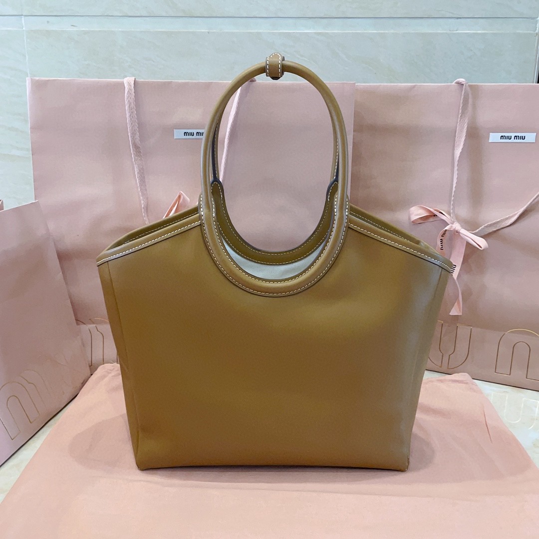 Miu Miu 5BA284_2DDJ_F098L_V_OOO Caramel IVY leather bag M1