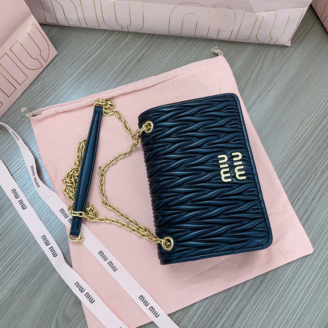 Miu Miu 5BP065 Matelassé nappa leather mini-bag black M1