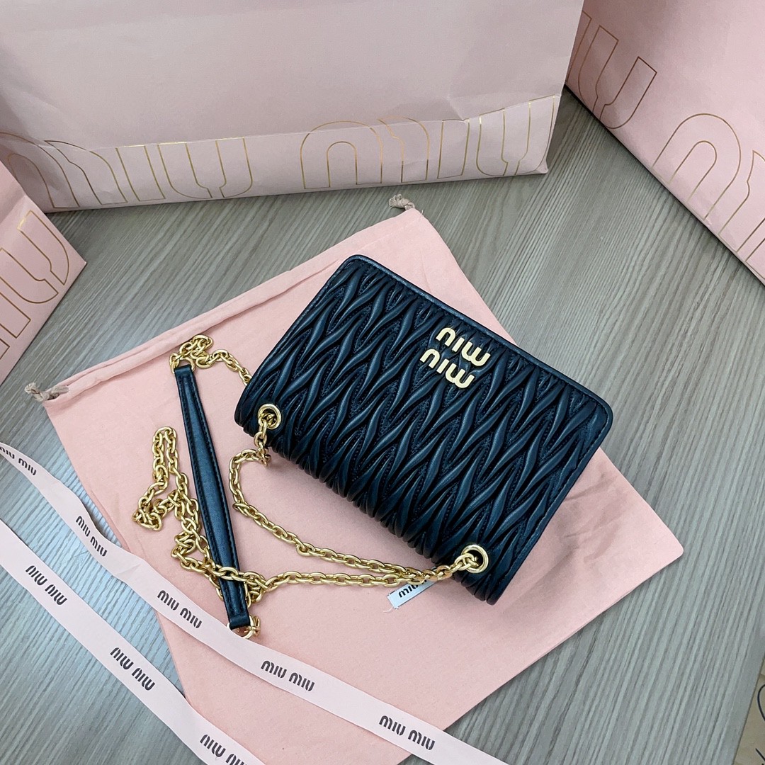 Miu Miu 5BP065 Matelassé nappa leather mini-bag black M1