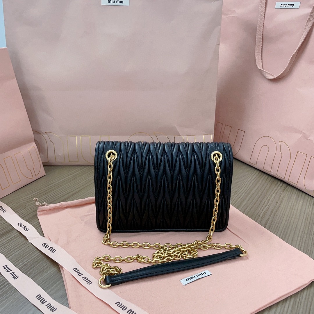 Miu Miu 5BP065 Matelassé nappa leather mini-bag black M1