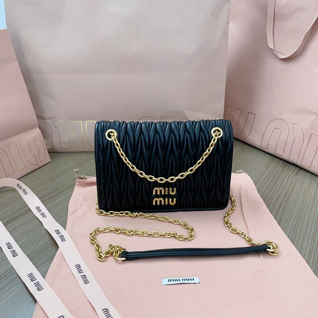 Miu Miu 5BP065 Matelassé nappa leather mini-bag black M1