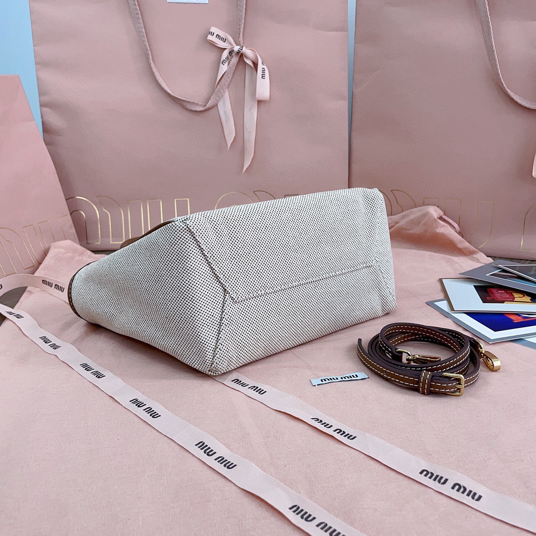 Miu Miu 5BG288 canvas tote bag M1