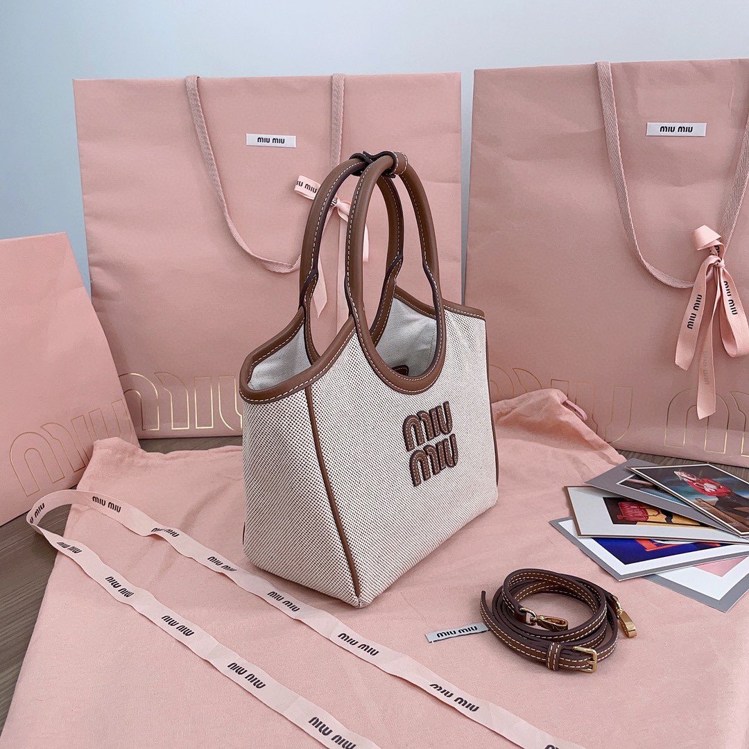 Miu Miu 5BG288 canvas tote bag M1