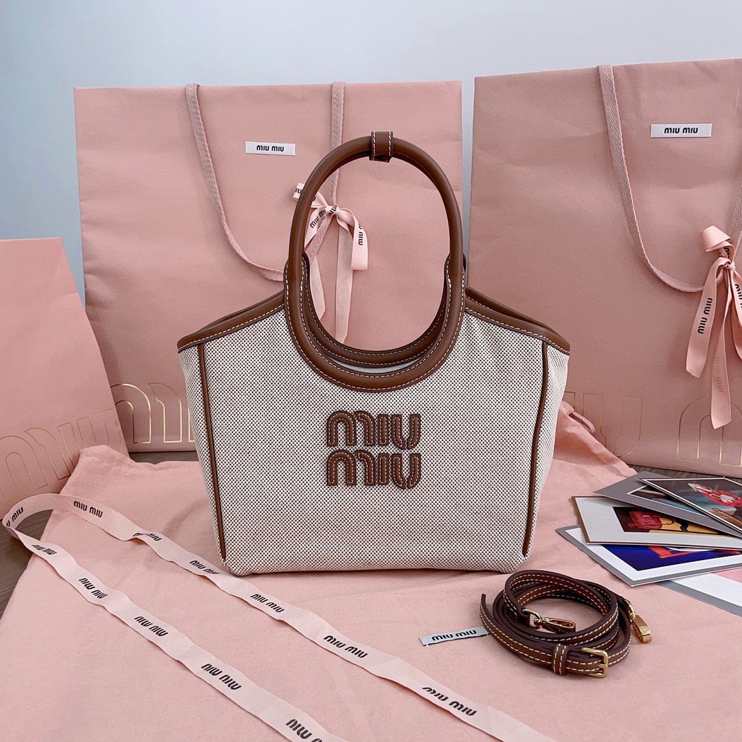 Miu Miu 5BG288 canvas tote bag M1
