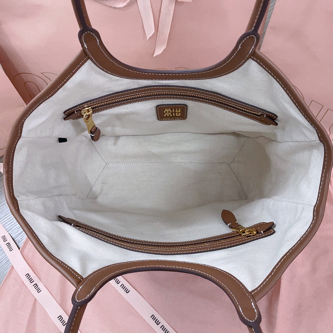 Miu Miu 5BG281 canvas tote bag M1