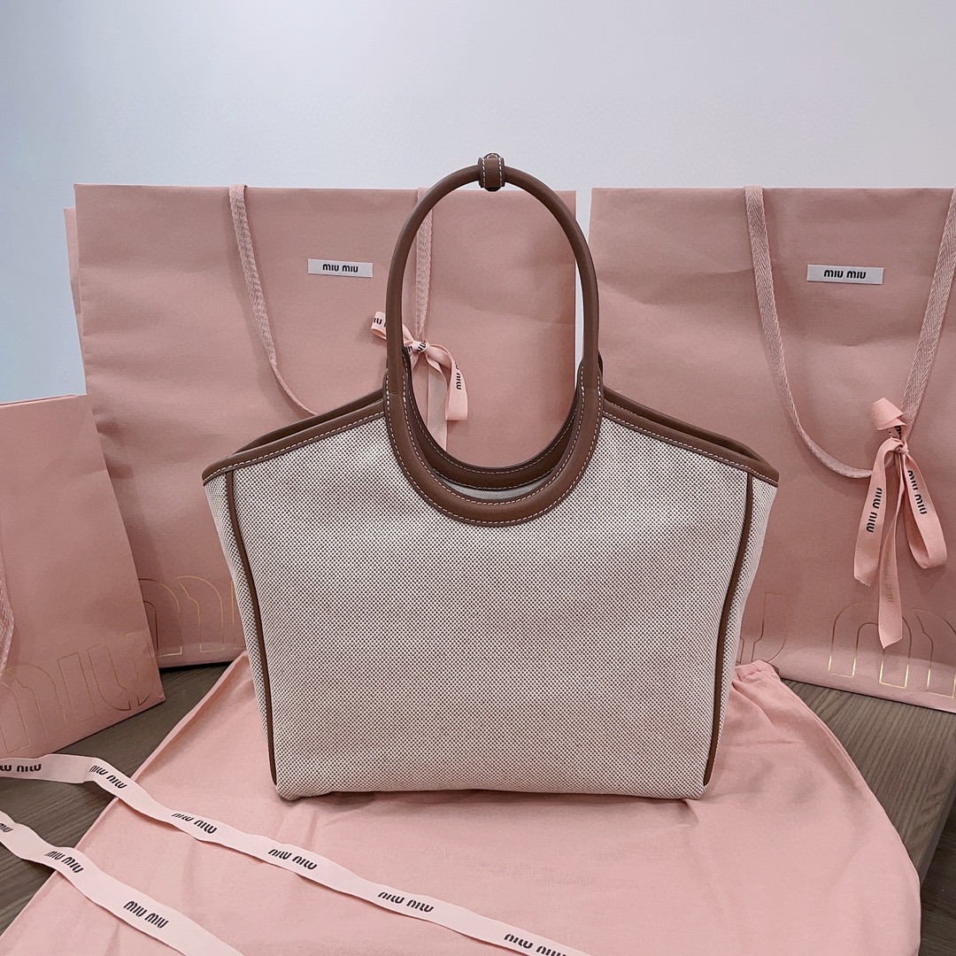 Miu Miu 5BG281 canvas tote bag M1