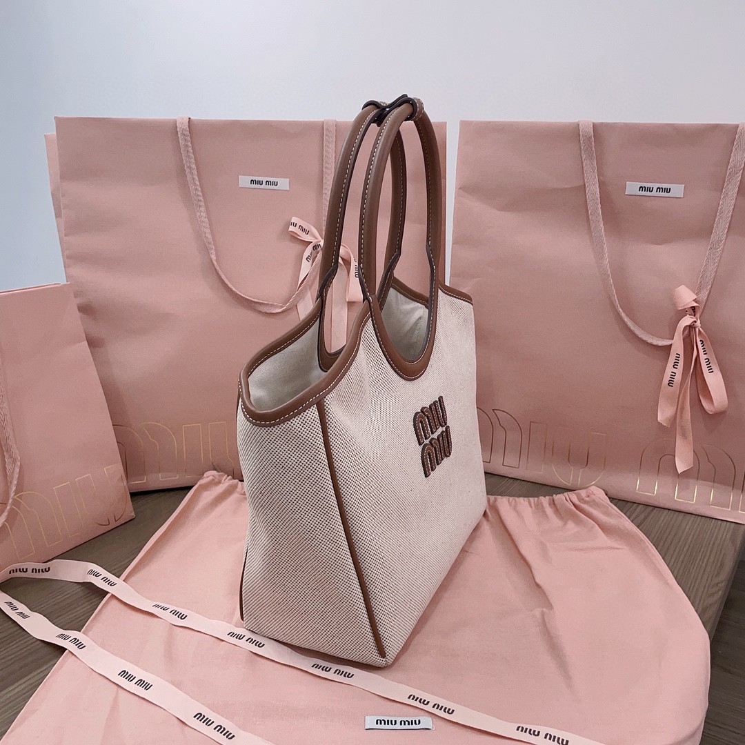 Miu Miu 5BG281 canvas tote bag M1
