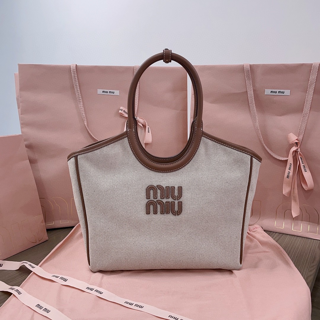 Miu Miu 5BG281 canvas tote bag M1