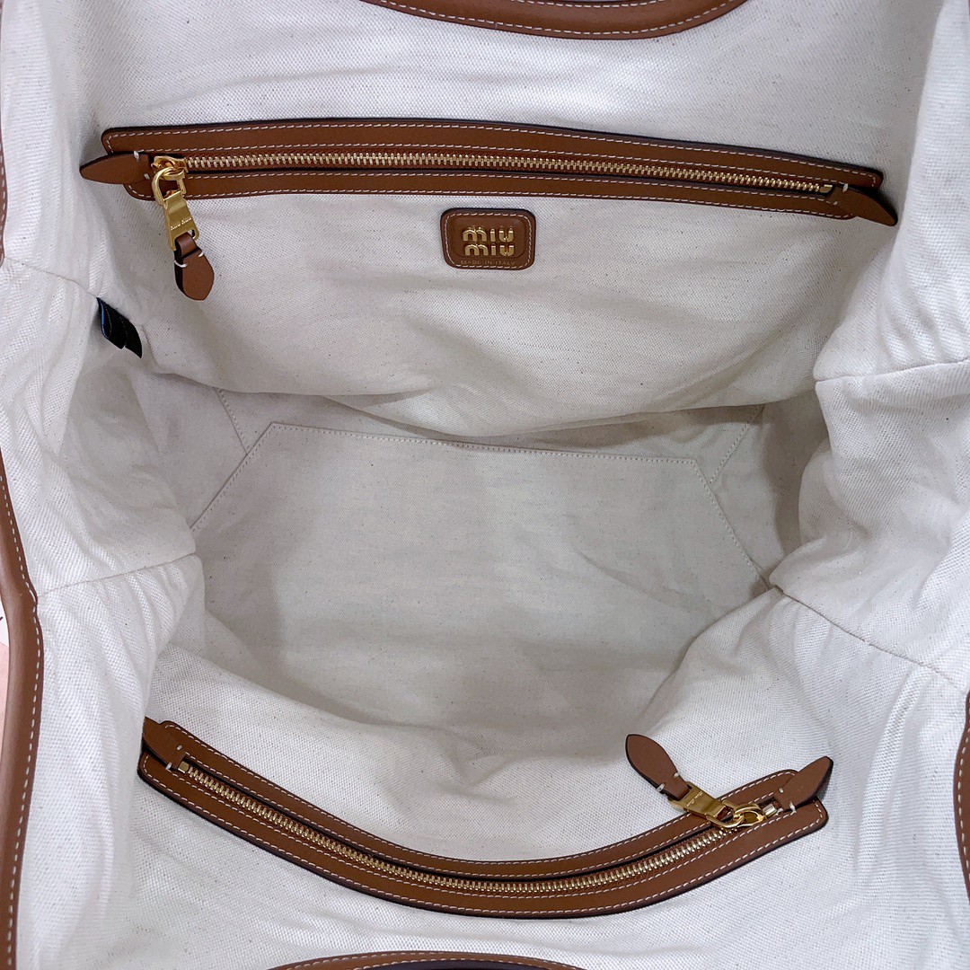 Miu Miu 5BG276 canvas tote bag M1