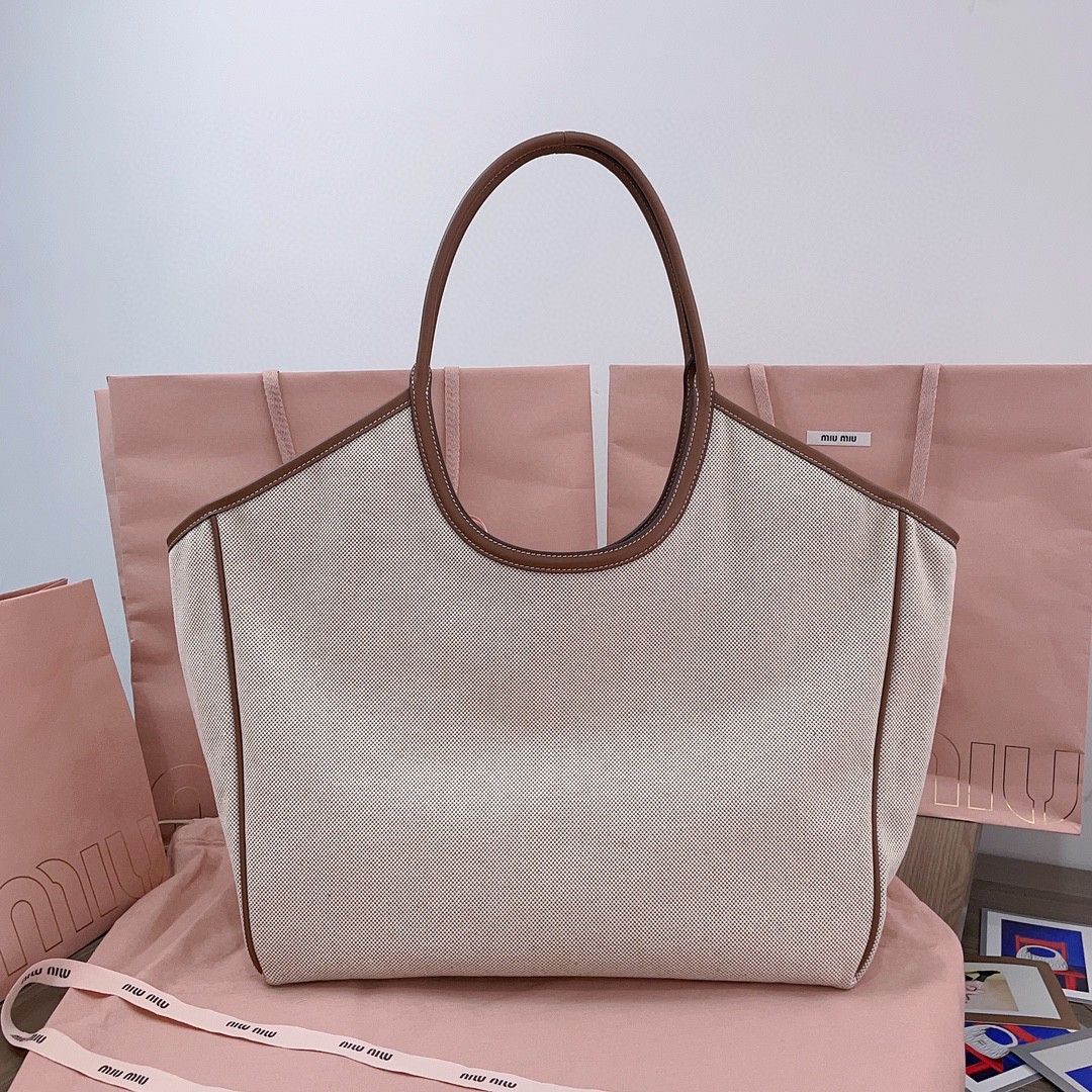 Miu Miu 5BG276 canvas tote bag M1