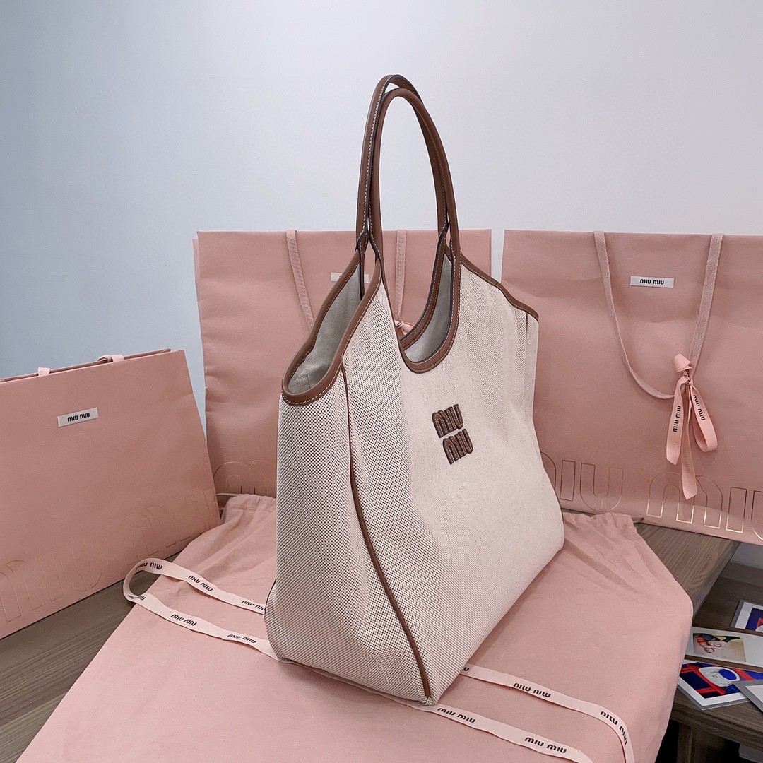 Miu Miu 5BG276 canvas tote bag M1