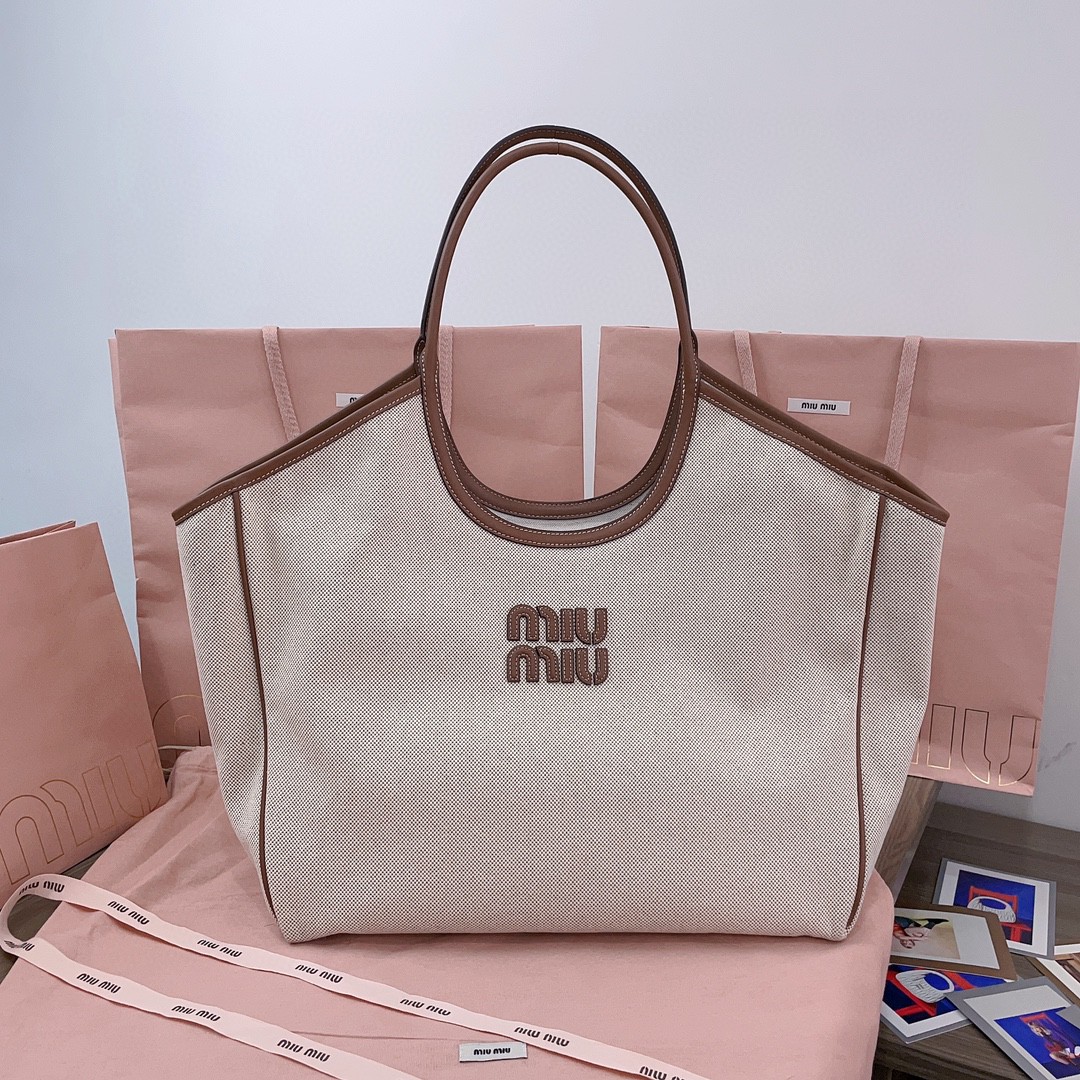 Miu Miu 5BG276 canvas tote bag M1