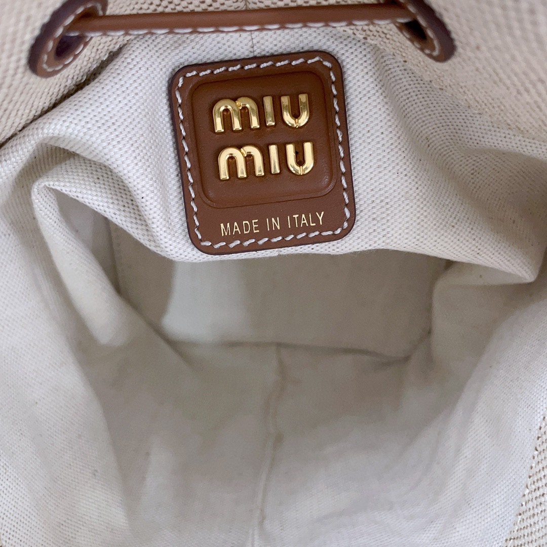 Miu Miu 5BE090 mini canvas bucket bag M1