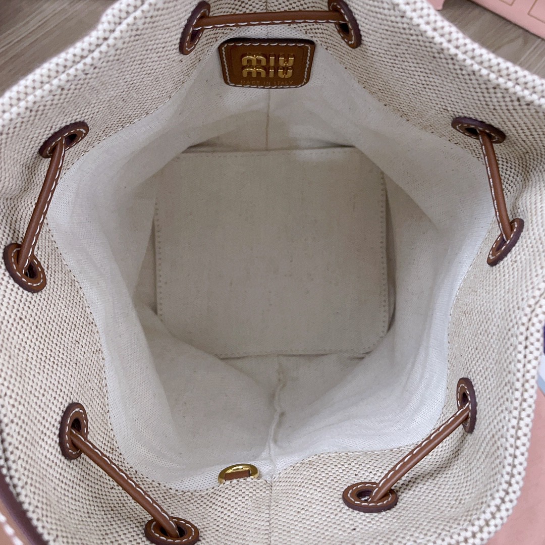 Miu Miu 5BE090 mini canvas bucket bag M1