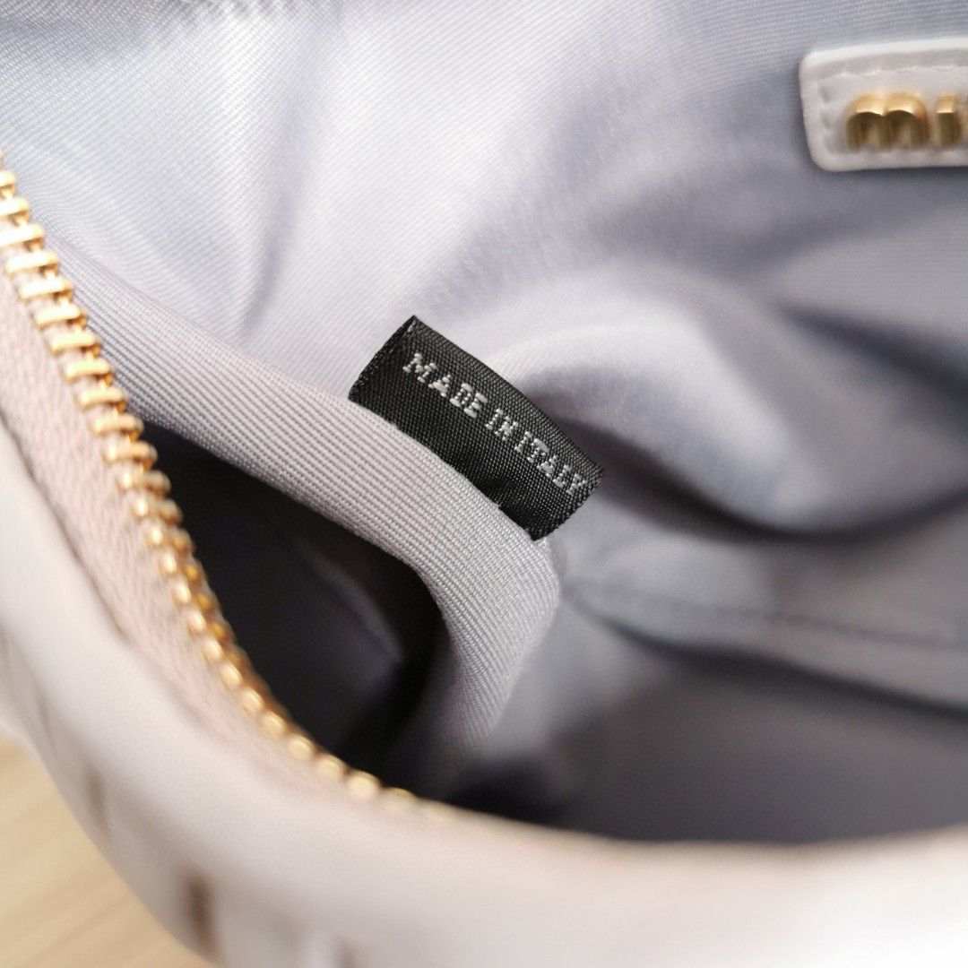 Miu Miu 5BC125 Wander matelasse nappa leather hobo bag cornflower M1