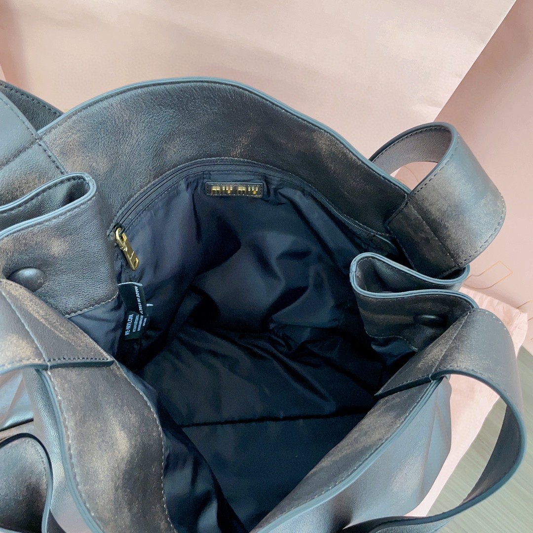 Miu Miu 5BC119_2F6P_F0V6L_V_OLM Nappa hobo bag with logo M1