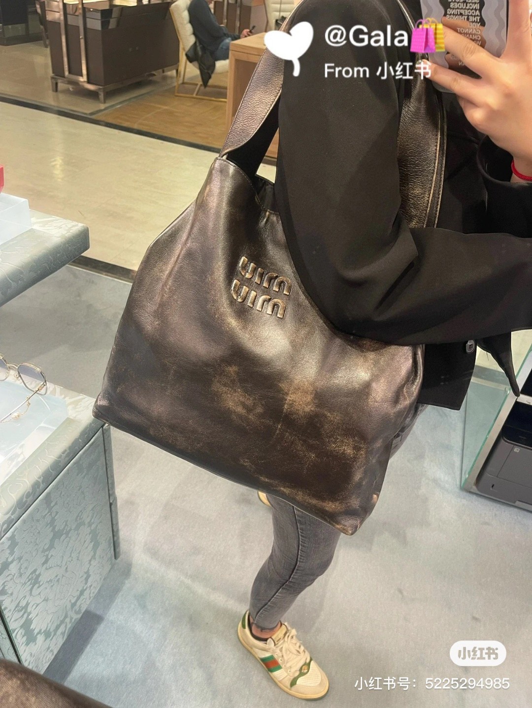 Miu Miu 5BC119_2F6P_F0V6L_V_OLM Nappa hobo bag with logo M1