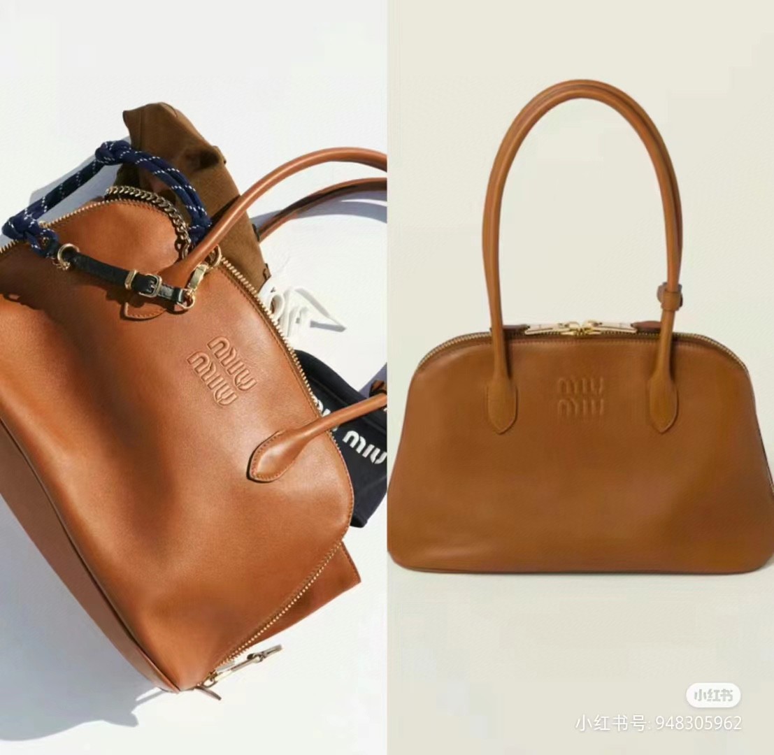 Miu Miu 5BA290_2CRM_F0046_V_OOO leather bag cognac M1