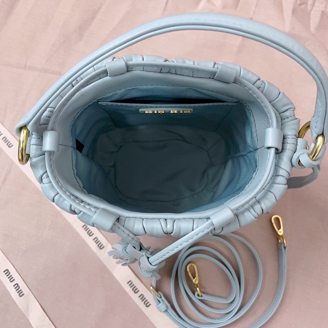 Miu Miu 5BE085 bucket bag blue M1
