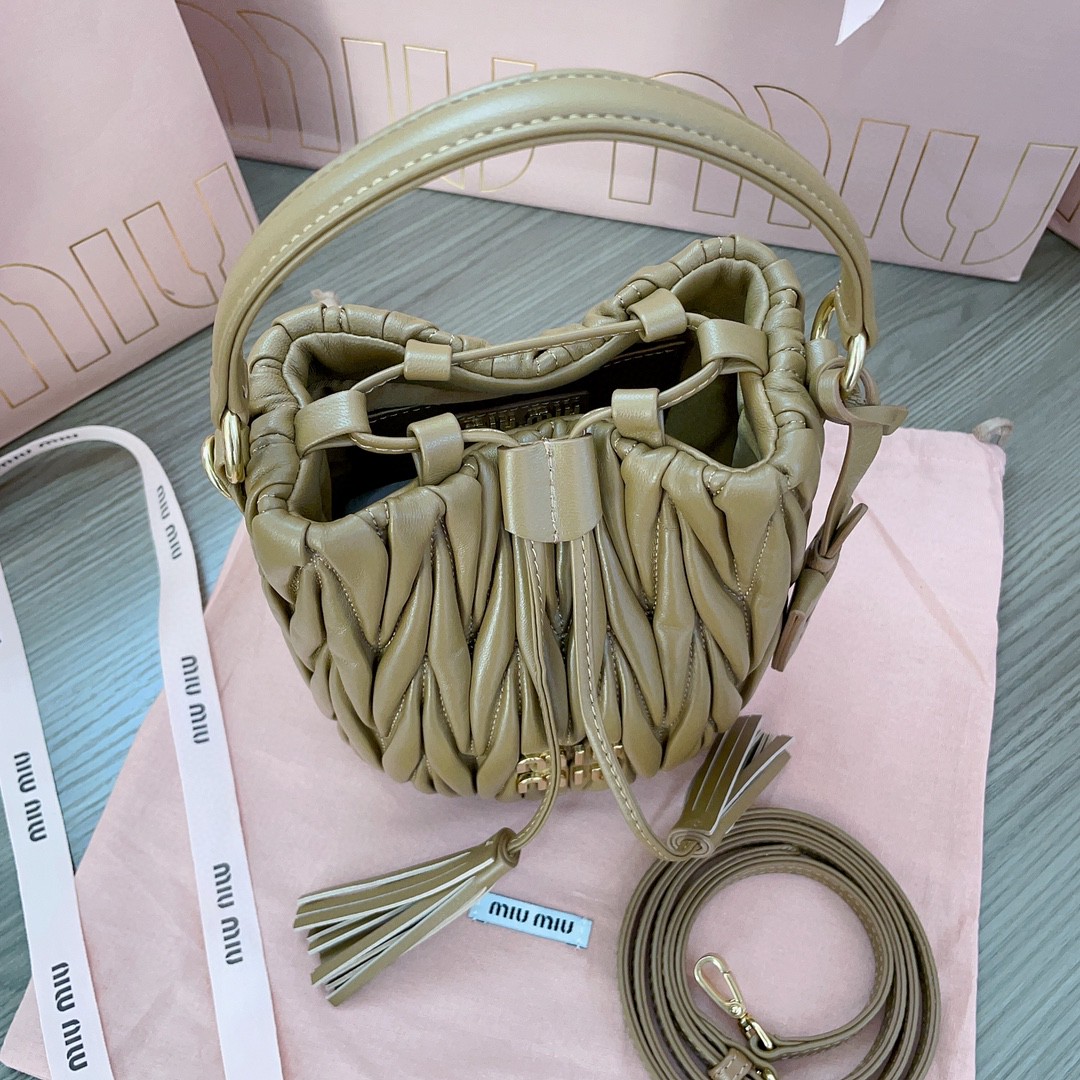 Miu Miu 5BE085 bucket bag cognac M1