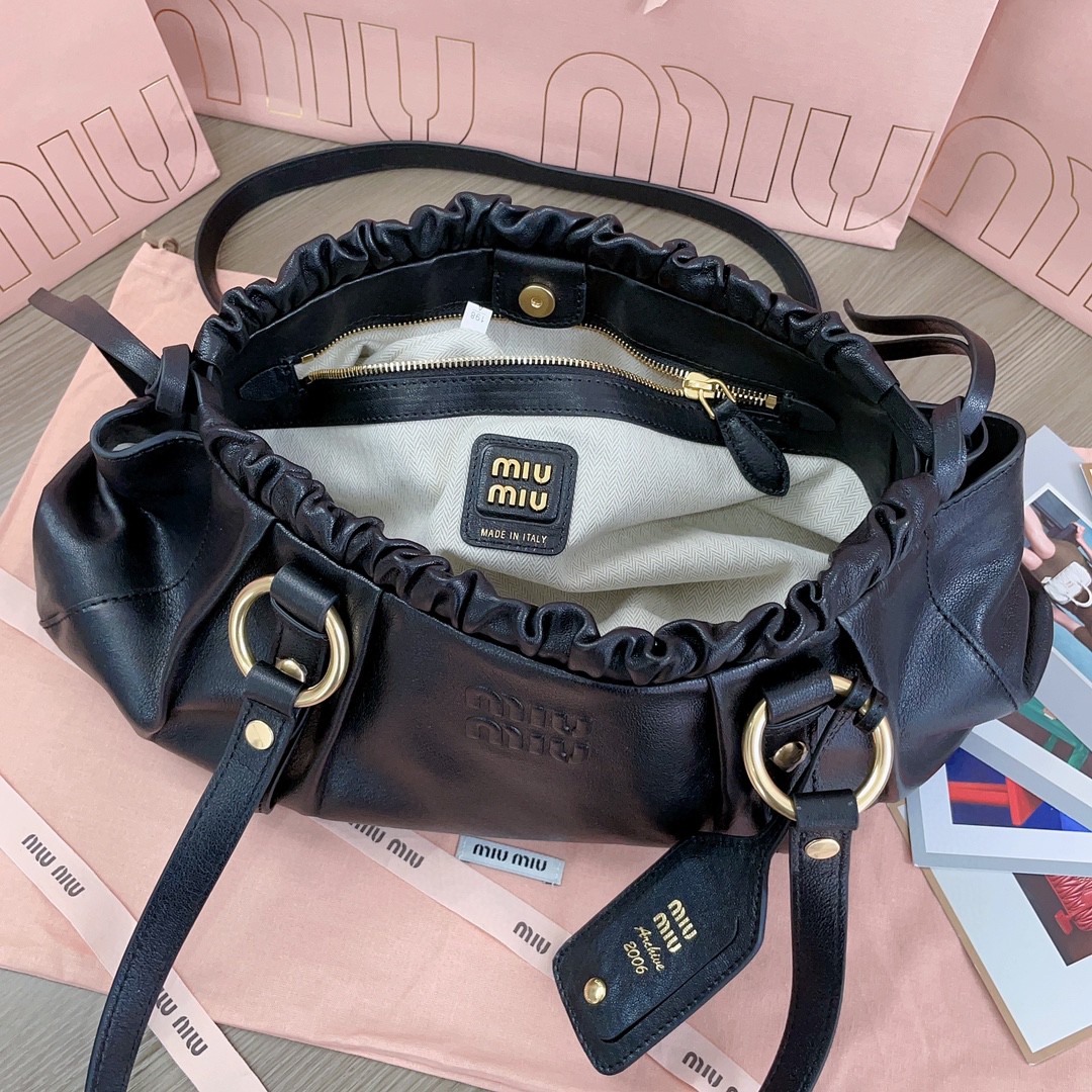Miu Miu 5BG289 Joie nappa leather bag black M1