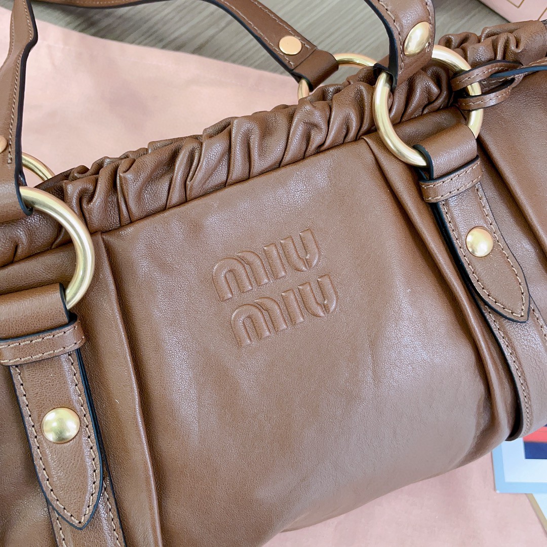 Miu Miu 5BG289 Joie nappa leather bag caramel M1