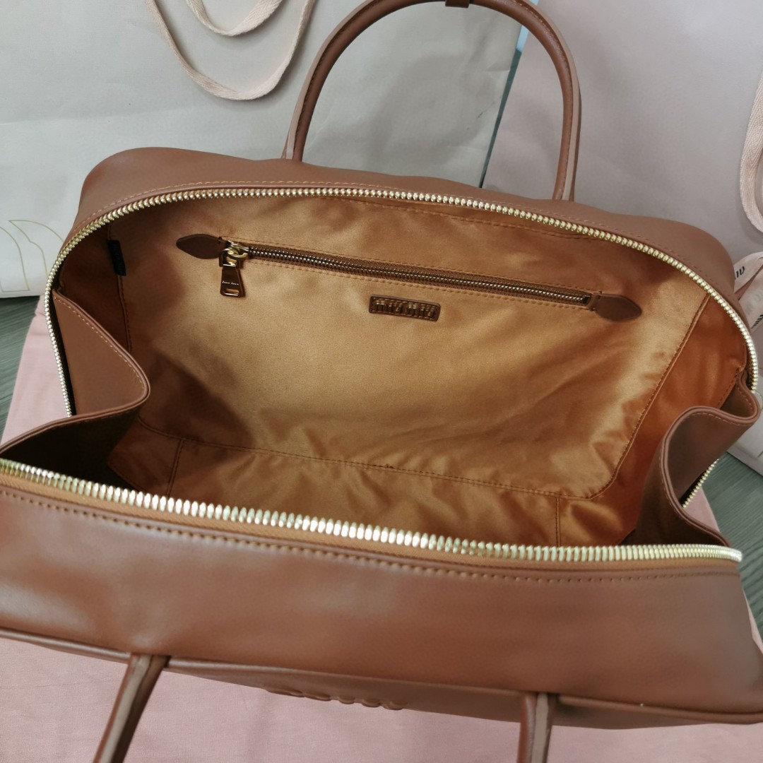 Miu Miu 5BB117 Leather Beau bag cognac M1