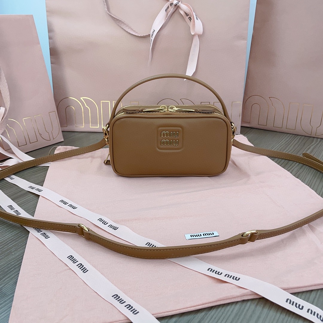 Miu Miu 5BH229 leather bag cognac M1