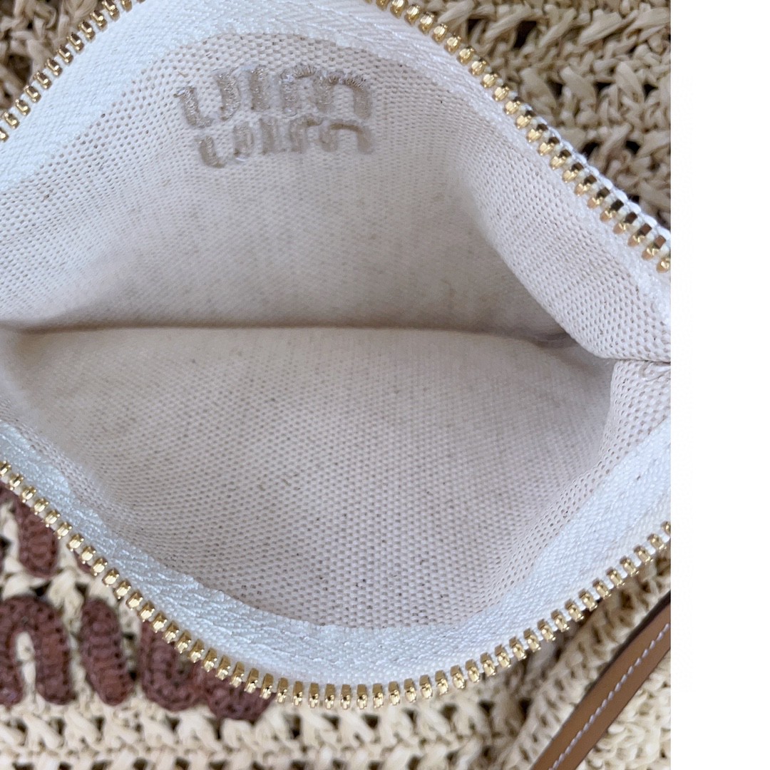 Miu Miu Woven fabric hobo bag 5BC116 gray M1