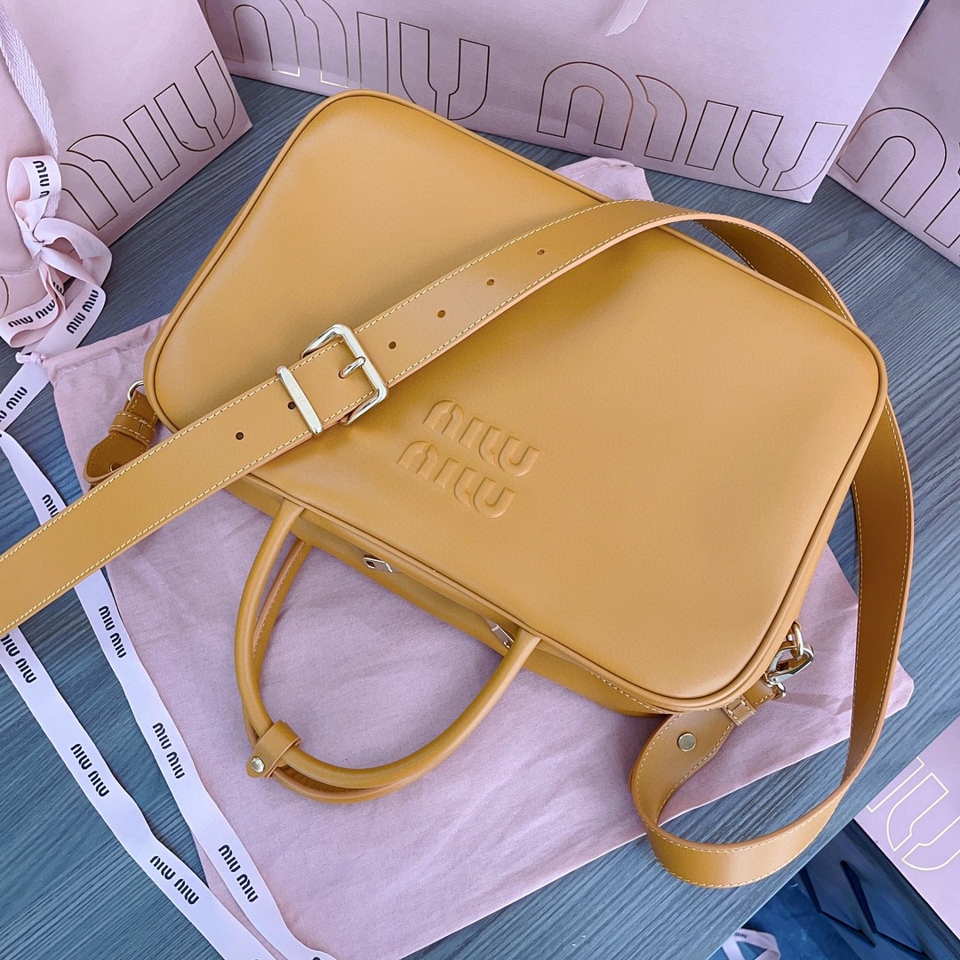 Miu Miu Leather Beau bag orange 5BB117 M1