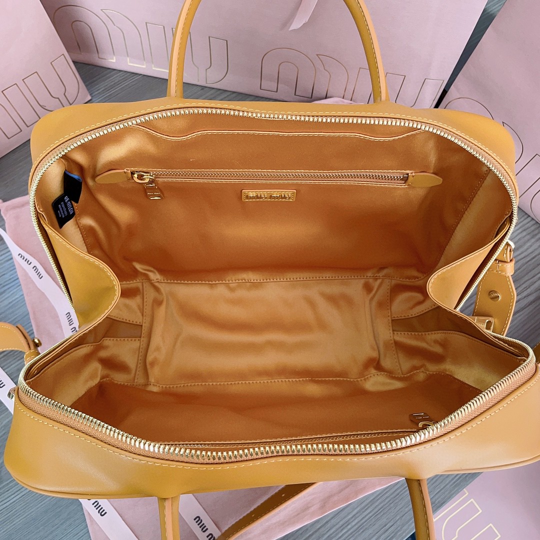 Miu Miu Leather Beau bag orange 5BB117 M1