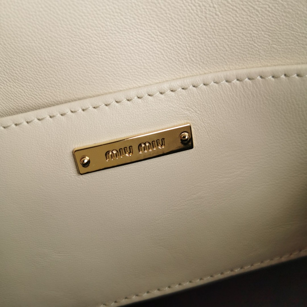 Miu Miu 5BD417 white leather shoulder bag M1